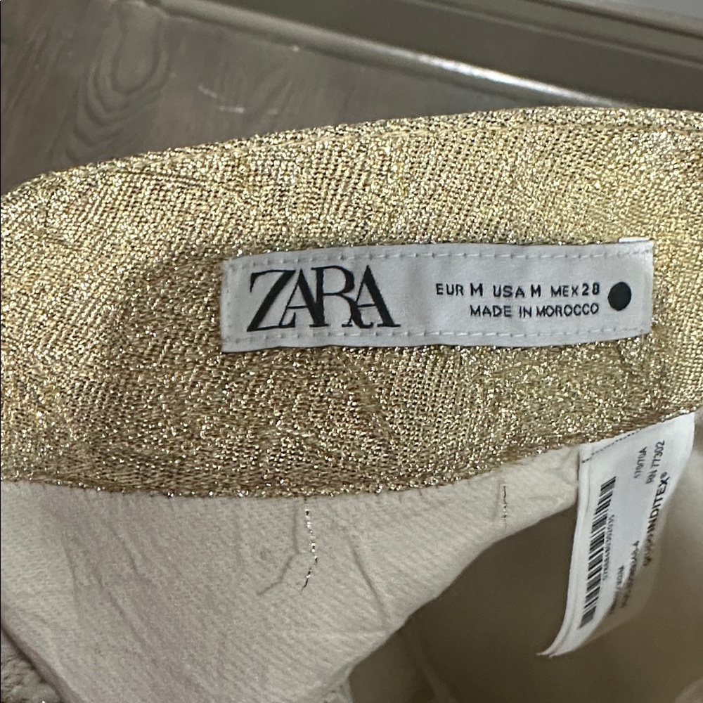 LAST CHANCE Zara Gold Textured Pants - Picture 12 of 12